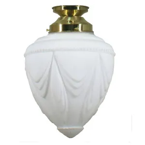 Empire Opal Matt 8&quot; Shade w 4 1/4&quot; Brass Batten Fix Light by null, a Lighting for sale on Style Sourcebook
