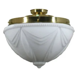 Empire Opal Matt 14&quot; Shade w 12 1/4&quot; Brass Batten Fix Light by null, a Lighting for sale on Style Sourcebook