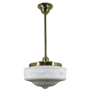 Senator Opal Matt 11&quot; Shade w 1/2&quot; x 1/2m Brass Rod Pendant by null, a Lighting for sale on Style Sourcebook