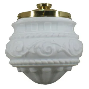 Premier Opal Matt 12&quot; Shade w 8 1/4&quot; Brass Batten Fix Light by null, a Lighting for sale on Style Sourcebook