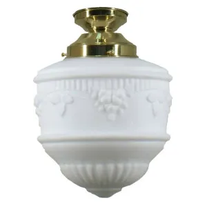 Senator Opal Matt 8&quot; Shade w 4 1/4&quot; Brass Batten Fix Light by null, a Lighting for sale on Style Sourcebook