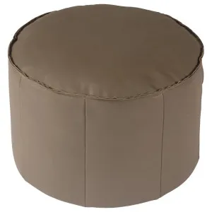 Elina 60cm Round Leather Footstool, Cement Grey by Schots Home Emporium, a Ottomans for sale on Style Sourcebook