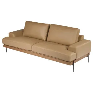 Belman 3 Seater Leather Sofa, Oatmeal by Schots Home Emporium, a Sofas for sale on Style Sourcebook