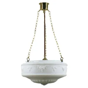 17&quot; Senator Opal Matte on 3 Chain Suspension Polished Brass by null, a Lighting for sale on Style Sourcebook