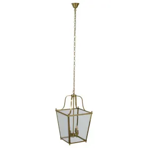 Montana Medium 4 Light Lantern Pendant, Satin Brass by null, a Lighting for sale on Style Sourcebook