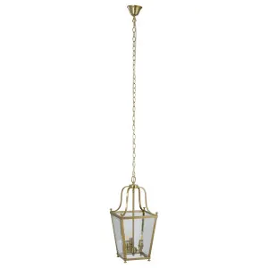 Montana Small 3 Light Lantern Pendant, Satin Brass by null, a Lighting for sale on Style Sourcebook