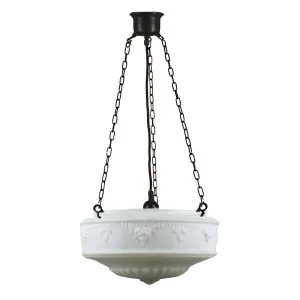 14&quot; Senator Opal Matt on 3 Chain Suspension Patina Black by null, a Lighting for sale on Style Sourcebook