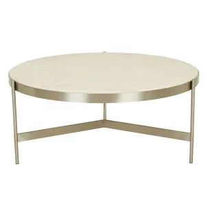 Venus Coffee Table - Natural Travertine - Brushed Stainless Steel by GlobeWest, a Coffee Table for sale on Style Sourcebook