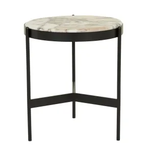 Venus Side Table - Matt Ocean Marble - Black by GlobeWest, a Side Table for sale on Style Sourcebook