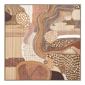 Carved Patterns Wood Framed Art in 100 x 100cm by OZ Design, a Prints for sale on Style Sourcebook
