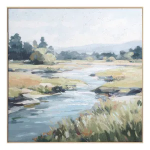 Flowers by the Stream Box Framed Canvas in 120 x 120cm by OZ Design, a Painted Canvases for sale on Style Sourcebook