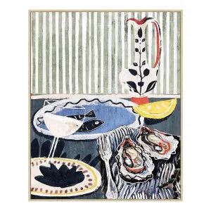 Medit. Dinner Party Box Framed Canvas in 82 x 102cm by OZ Design, a Painted Canvases for sale on Style Sourcebook