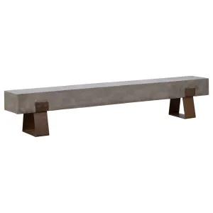 Vault 220cm Concrete Bench, Dark Grey &amp; Rust Legs by Schots Home Emporium, a Benches for sale on Style Sourcebook