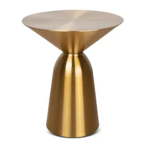 Ex Display - Zenon 45cm Round Side Table - Gold by Interior Secrets - AfterPay Available by Interior Secrets, a Side Table for sale on Style Sourcebook