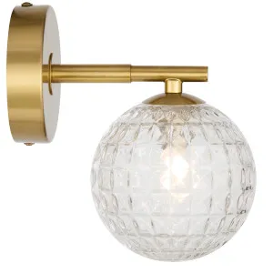 Telbix Felton Antique Gold 1 Light Wall Light Clear Prism by Telbix, a Outdoor Lighting for sale on Style Sourcebook