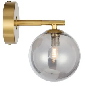 Telbix Felton Antique Gold 1 Light Wall Light Smoke by Telbix, a Outdoor Lighting for sale on Style Sourcebook