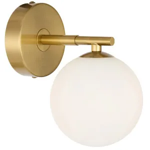 Telbix Felton Antique Gold 1 Light Wall Light Opal Matt by Telbix, a Outdoor Lighting for sale on Style Sourcebook