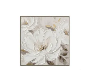 White Floral Wall Art 80cm x 80cm by Luxe Mirrors, a Artwork & Wall Decor for sale on Style Sourcebook
