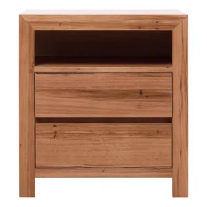 Santos Bedside Table in Dark Wormy Chestnut by OZ Design, a Bedside Tables for sale on Style Sourcebook