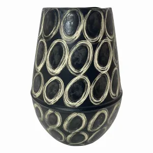 Rockpool Vase Large 29.5x42cm in Black / Cream by OZ Design, a Vases & Jars for sale on Style Sourcebook