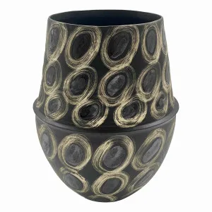 Rockpool Vase Small 27x34.5cm in Black / Cream by OZ Design, a Vases & Jars for sale on Style Sourcebook