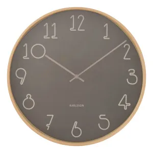 Sencillo Clock 40cm in Dark Grey / Natural by OZ Design, a Clocks for sale on Style Sourcebook