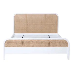 Willow King Bed Frame in Mangowood White / Rattan by OZ Design, a Beds & Bed Frames for sale on Style Sourcebook
