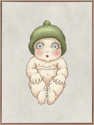 Gumnut Baby I Grey Canvas Art Print by Urban Road, a Prints for sale on Style Sourcebook