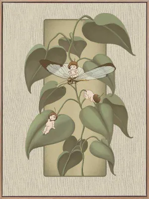 Dragonfly Whispers Olive Green Canvas Art Print by Urban Road, a Prints for sale on Style Sourcebook