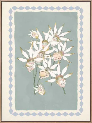 Nestled Among the Flannel Flower Babies Light Blue Canvas Art Print by Urban Road, a Prints for sale on Style Sourcebook