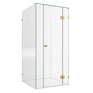 Frameless Shower Screen 1000x1000mm - 200mm Hinge Panel Brushed Brass by Highgrove Bathrooms, a Showers for sale on Style Sourcebook