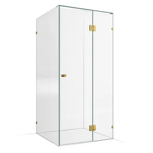Frameless Shower Screen 1000x1000mm - 400mm Hinge Panel Brushed Brass by Highgrove Bathrooms, a Showers for sale on Style Sourcebook