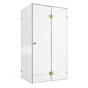 Frameless Shower Screen 1150X850X2000mm - 550mm Hinge Panel Brushed Brass by Highgrove Bathrooms, a Showers for sale on Style Sourcebook