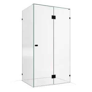 Frameless Shower Screen 1150X850X2000mm - 550mm Hinge Panel Matte Black by Highgrove Bathrooms, a Showers for sale on Style Sourcebook