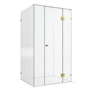Frameless Shower Screen 1200x1000mm - 300mm Hinge Panel Brushed Brass by Highgrove Bathrooms, a Showers for sale on Style Sourcebook