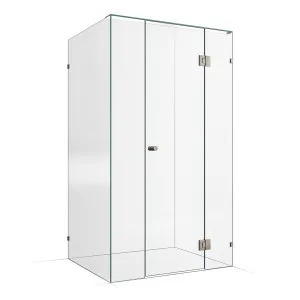 Frameless Shower Screen 1200x900mm - 300mm Hinge Panel Brushed Nickel by Highgrove Bathrooms, a Showers for sale on Style Sourcebook