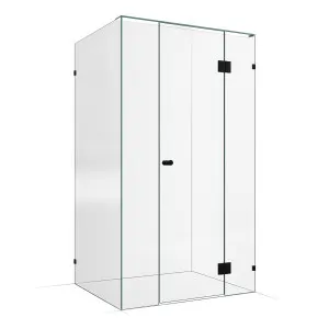 Frameless Shower Screen 1200x900mm - 300mm Hinge Panel Matte Black by Highgrove Bathrooms, a Showers for sale on Style Sourcebook