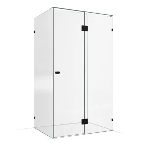 Frameless Shower Screen 1200x900mm - 600mm Hinge Panel Matte Black by Highgrove Bathrooms, a Showers for sale on Style Sourcebook
