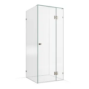 Frameless Shower Screen 850X850X2000mm - 250mm Hinge Panel Brushed Nickel by Highgrove Bathrooms, a Showers for sale on Style Sourcebook