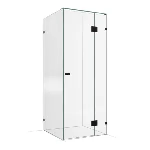 Frameless Shower Screen 850X850X2000mm - 250mm Hinge Panel Matte Black by Highgrove Bathrooms, a Showers for sale on Style Sourcebook