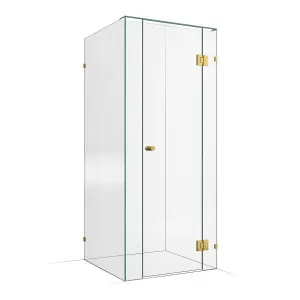 Frameless Shower Screen 900x900mm - 150mm Hinge Panel Brushed Brass by Highgrove Bathrooms, a Showers for sale on Style Sourcebook