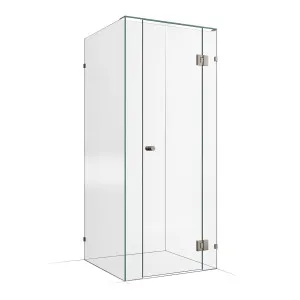 Frameless Shower Screen 900x900mm - 150mm Hinge Panel Brushed Nickel by Highgrove Bathrooms, a Showers for sale on Style Sourcebook