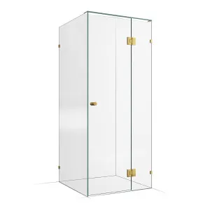 Frameless Shower Screen 900x900mm - 300mm Hinge Panel Brushed Brass by Highgrove Bathrooms, a Showers for sale on Style Sourcebook