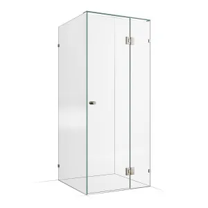 Frameless Shower Screen 900x900mm - 300mm Hinge Panel Brushed Nickel by Highgrove Bathrooms, a Showers for sale on Style Sourcebook