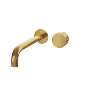 SPIN In Wall Progressive Mixer & 220mm Spout Set Brushed Brass by Highgrove Bathrooms, a Bathroom Taps & Mixers for sale on Style Sourcebook