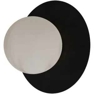 Calibo Crest Alabaster Glass 120mm Orb Wall Light Round Plate 200mm Black by Calibo, a Outdoor Lighting for sale on Style Sourcebook