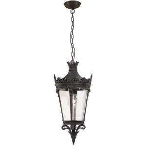 Crown Large Chain Pendant Antique Bronze by Lighting Inspirations, a Pendant Lighting for sale on Style Sourcebook