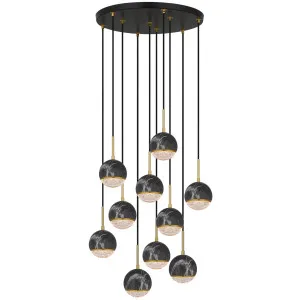 Telbix Oneta 10 Light Cluster Pendant Black by Telbix, a Pendant Lighting for sale on Style Sourcebook