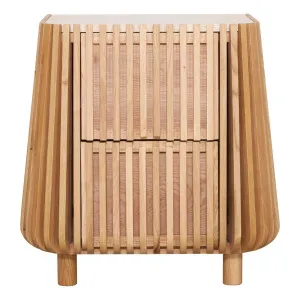 Pila Bedside Table in American Oak / Italian Travertine by OZ Design, a Bedside Tables for sale on Style Sourcebook