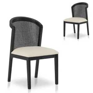 Set of 2 - Margie Black ELM Dining Chair - Dawn Beige by Interior Secrets - AfterPay Available by Interior Secrets, a Dining Chairs for sale on Style Sourcebook